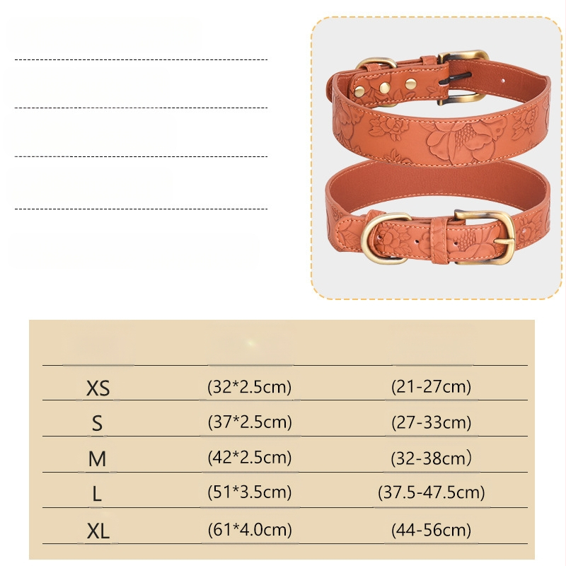 Ogrlica za pse od pamuka, kožna reljefna ogrlica za kućne ljubimce srednje i velike veličine, retro stil, Amazon Hot