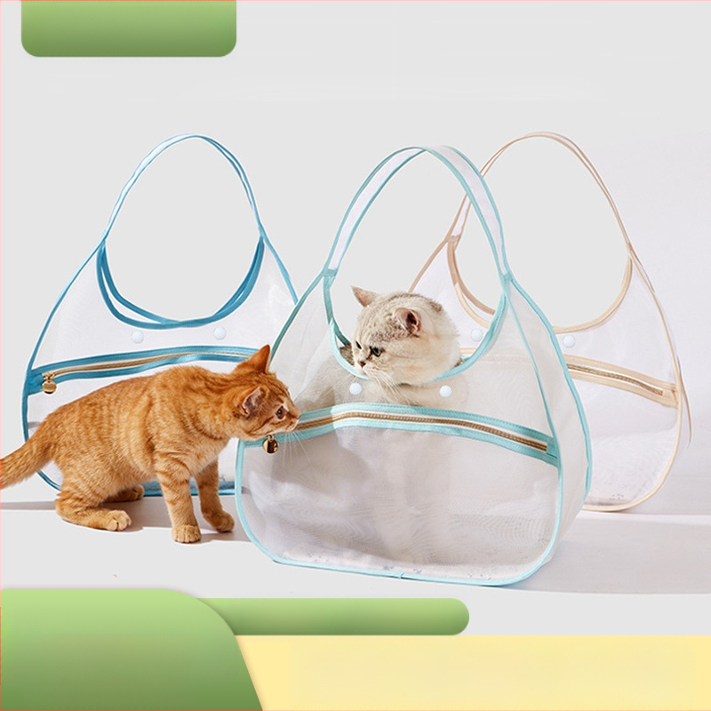 Καλοκαιρινή τσάντα γάτας με αναπνεύσιμο πλέγμα, φορητή τσάντα ώμου για κατοικίδια, σακίδιο πλάτης γάτας, ειδική για μικρά σκυλιά και γάτες, αναπνεύσιμη και ελαφριά