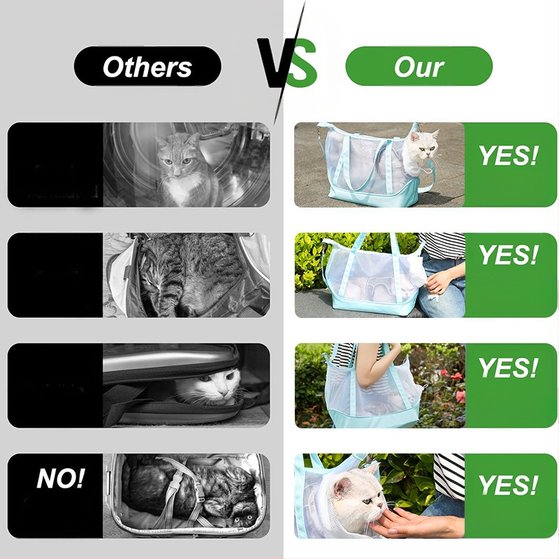 Καλοκαιρινή τσάντα γάτας με αναπνεύσιμο πλέγμα, φορητή τσάντα ώμου για κατοικίδια, σακίδιο πλάτης γάτας, ειδική για μικρά σκυλιά και γάτες, αναπνεύσιμη και ελαφριά