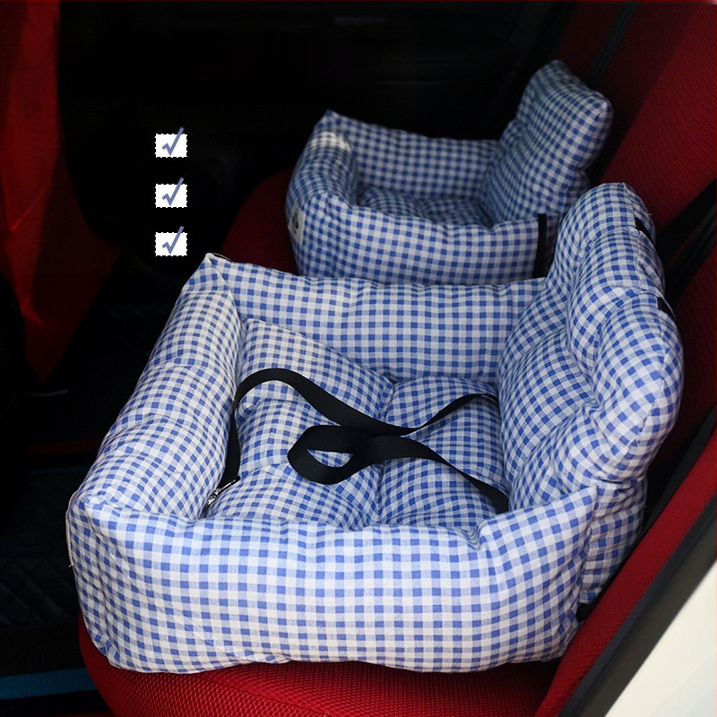 Гнездо за кола за всички сезони, предпазна възглавница за седалка за излизане, гнездо за кола, противозадавяща се кола, преносима домашна постелка за гнездо с двойна употреба