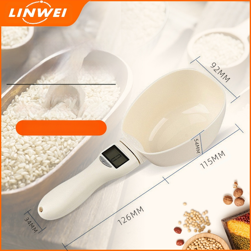 Didelis šaukštas, matavimo šaukštas, elektroninės svarstyklės, matavimo šaukštas, kačių ėdalo, šunų ėdalo, naminių gyvūnėlių šėrimo šaukštas, virtuvės kepimo svėrimo šaukštas