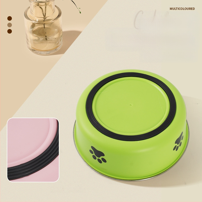 Купа за храна за домашни любимци от неръждаема стомана, двойна пластмасова купа за кучета, купа за котки, хранене с храна, питейна вода, леген за хранене на едро