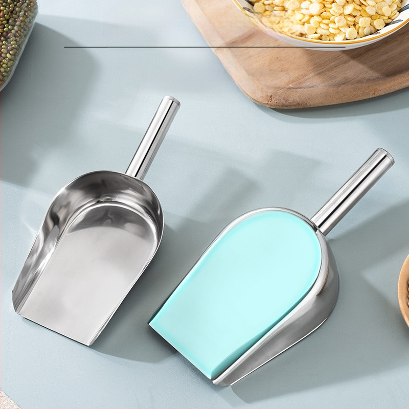 Φτυάρι πάγου από παχύ ανοξείδωτο χάλυβα, πολυλειτουργικό φτυάρι πάγου, φτυάρι πάγου 304, φτυάρι κύβων πάγου, φτυάρι σνακ, φτυάρι ξηρών προϊόντων, οικιακή κουζίνα, εμπορική