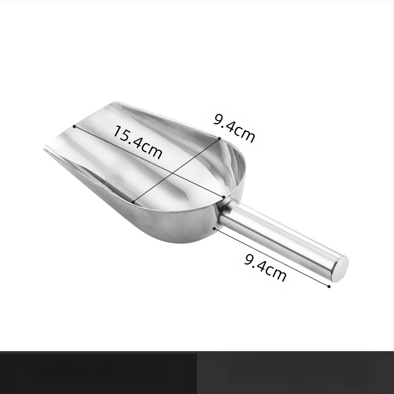 Φτυάρι πάγου από παχύ ανοξείδωτο χάλυβα, πολυλειτουργικό φτυάρι πάγου, φτυάρι πάγου 304, φτυάρι κύβων πάγου, φτυάρι σνακ, φτυάρι ξηρών προϊόντων, οικιακή κουζίνα, εμπορική