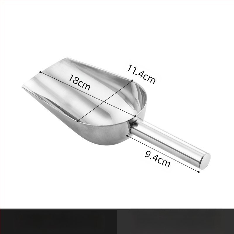 Φτυάρι πάγου από παχύ ανοξείδωτο χάλυβα, πολυλειτουργικό φτυάρι πάγου, φτυάρι πάγου 304, φτυάρι κύβων πάγου, φτυάρι σνακ, φτυάρι ξηρών προϊόντων, οικιακή κουζίνα, εμπορική