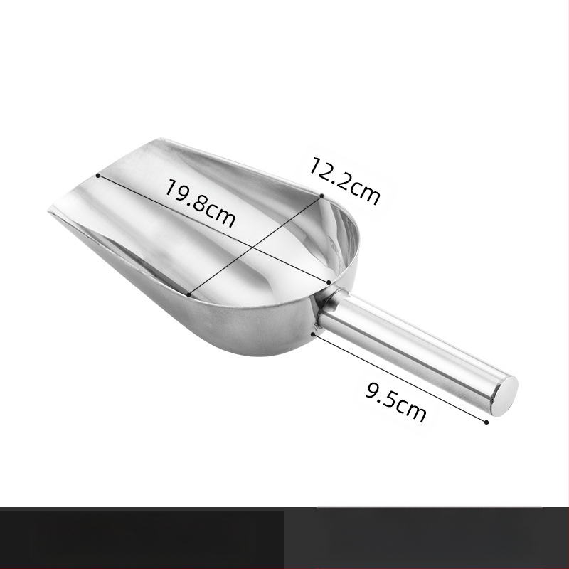 Φτυάρι πάγου από παχύ ανοξείδωτο χάλυβα, πολυλειτουργικό φτυάρι πάγου, φτυάρι πάγου 304, φτυάρι κύβων πάγου, φτυάρι σνακ, φτυάρι ξηρών προϊόντων, οικιακή κουζίνα, εμπορική