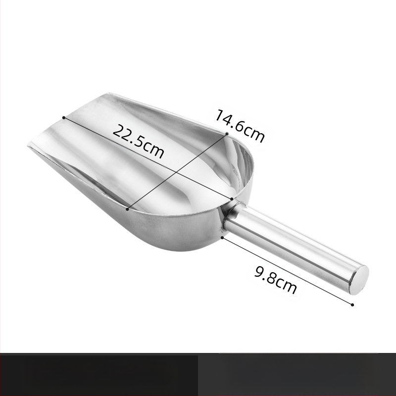 Φτυάρι πάγου από παχύ ανοξείδωτο χάλυβα, πολυλειτουργικό φτυάρι πάγου, φτυάρι πάγου 304, φτυάρι κύβων πάγου, φτυάρι σνακ, φτυάρι ξηρών προϊόντων, οικιακή κουζίνα, εμπορική