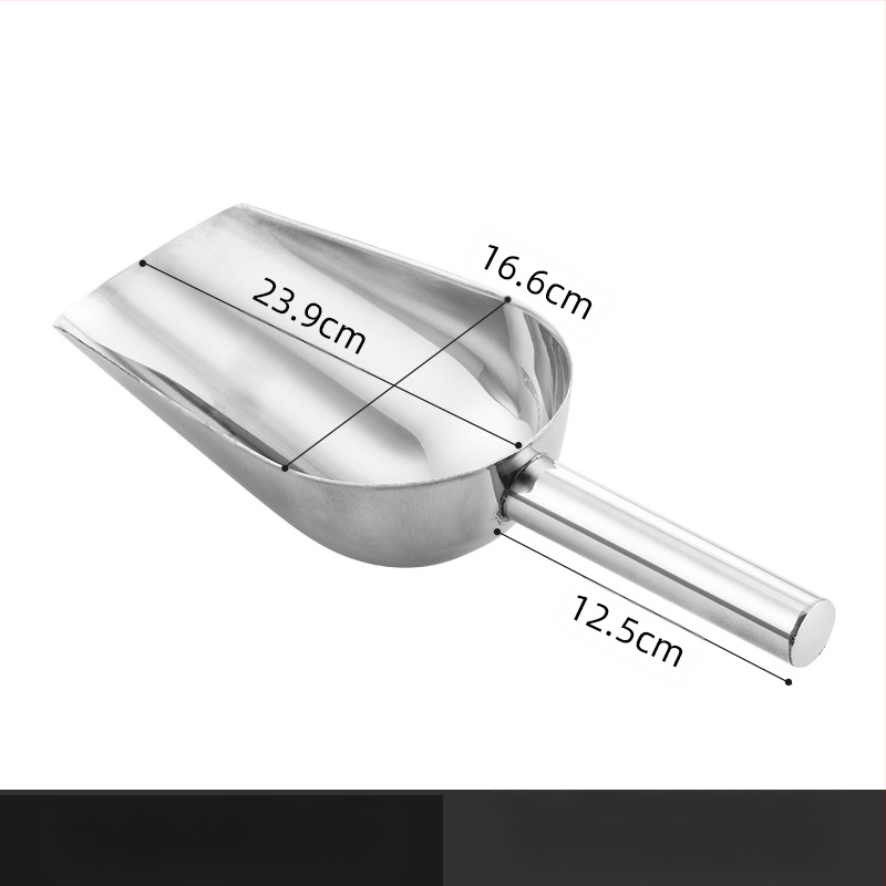 Φτυάρι πάγου από παχύ ανοξείδωτο χάλυβα, πολυλειτουργικό φτυάρι πάγου, φτυάρι πάγου 304, φτυάρι κύβων πάγου, φτυάρι σνακ, φτυάρι ξηρών προϊόντων, οικιακή κουζίνα, εμπορική