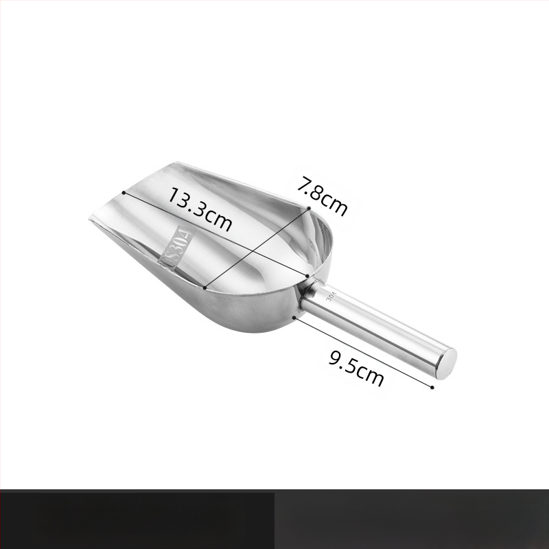 Φτυάρι πάγου από παχύ ανοξείδωτο χάλυβα, πολυλειτουργικό φτυάρι πάγου, φτυάρι πάγου 304, φτυάρι κύβων πάγου, φτυάρι σνακ, φτυάρι ξηρών προϊόντων, οικιακή κουζίνα, εμπορική