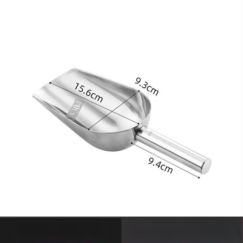 Φτυάρι πάγου από παχύ ανοξείδωτο χάλυβα, πολυλειτουργικό φτυάρι πάγου, φτυάρι πάγου 304, φτυάρι κύβων πάγου, φτυάρι σνακ, φτυάρι ξηρών προϊόντων, οικιακή κουζίνα, εμπορική