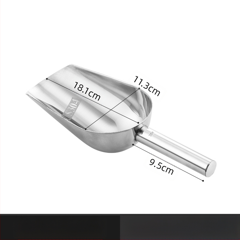 Φτυάρι πάγου από παχύ ανοξείδωτο χάλυβα, πολυλειτουργικό φτυάρι πάγου, φτυάρι πάγου 304, φτυάρι κύβων πάγου, φτυάρι σνακ, φτυάρι ξηρών προϊόντων, οικιακή κουζίνα, εμπορική