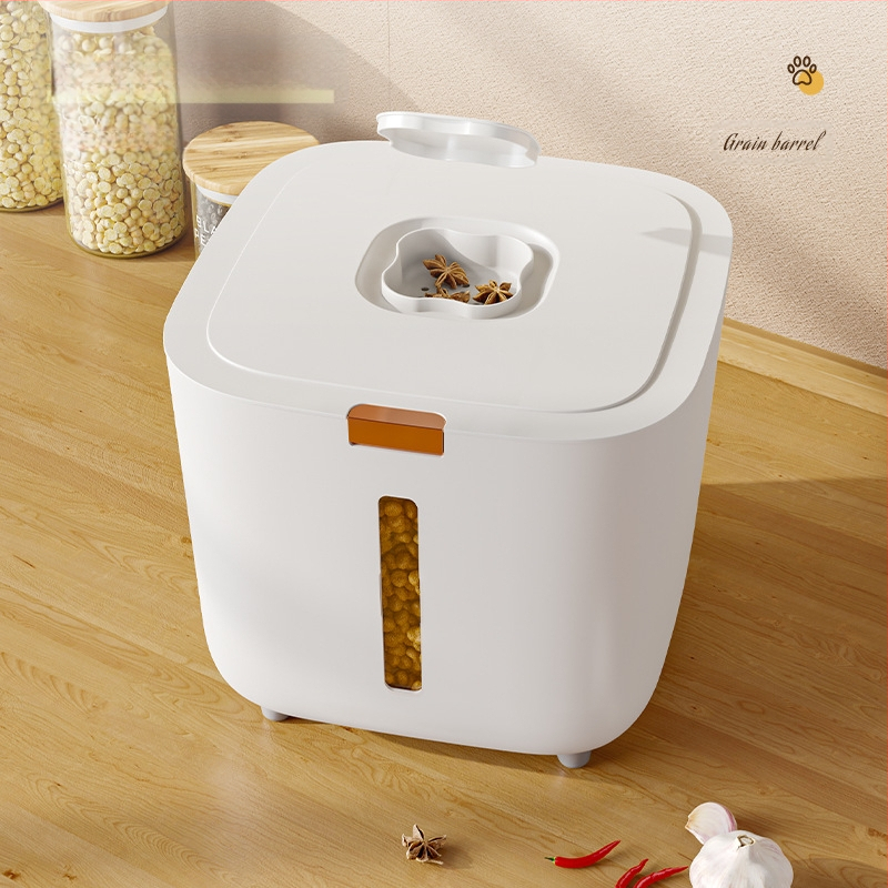 Lemmikloomatoidu säilitustünn Suur säilitustünn Toidu suletud niiskuskindel kassitoidu tünn Kassitoidu ja koeratoidu ladustamiseks mõeldud tünn Hulgimüük Teraviljatünn