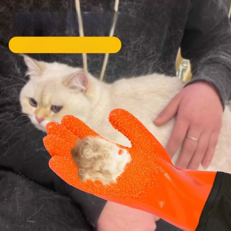 Ръкавици за къпане на котки против драскане, за домашни любимци, кучета, специални ролкови ръкавици за премахване на котешки косми, удължени, водоустойчиви, против ухапване