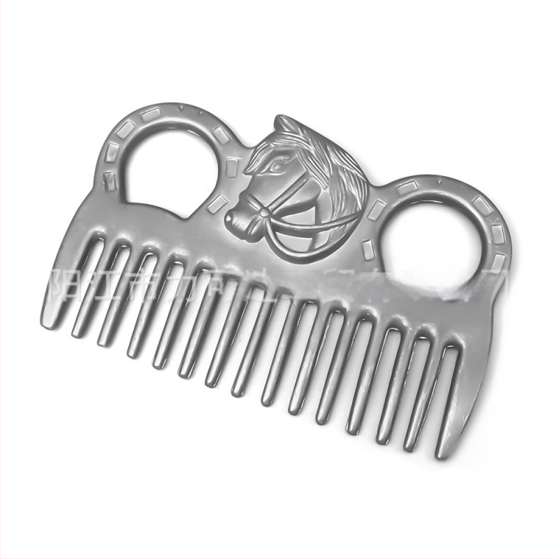 Гребен за грива за домашни любимци с дървена дръжка, гребен с отворен възел от алуминиева сплав, гребен за грива за коне, гребен за коса с широки зъби