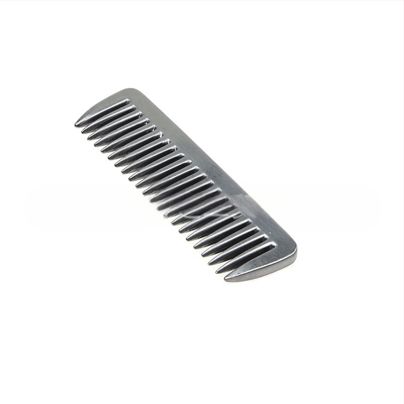 Гребен за грива за домашни любимци с дървена дръжка, гребен с отворен възел от алуминиева сплав, гребен за грива за коне, гребен за коса с широки зъби