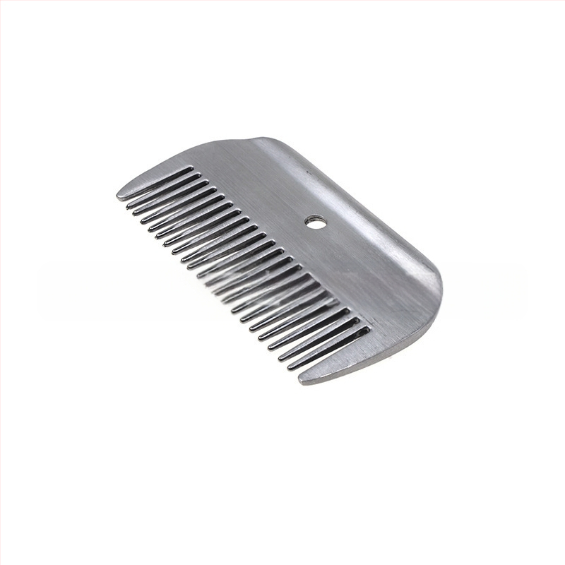 Гребен за грива за домашни любимци с дървена дръжка, гребен с отворен възел от алуминиева сплав, гребен за грива за коне, гребен за коса с широки зъби