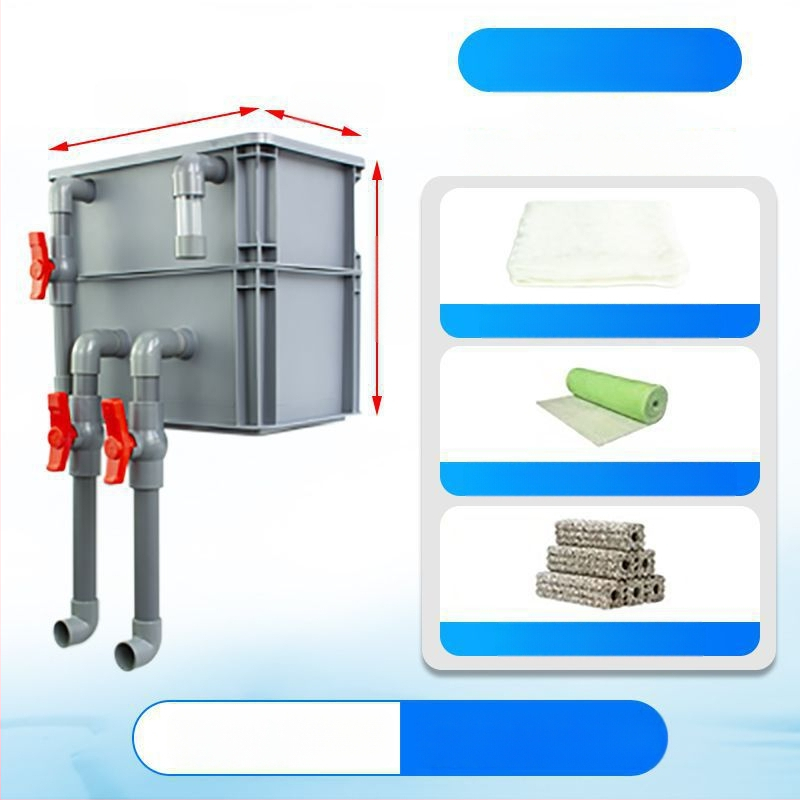 Cirkuliacijos dėžės filtras Žuvų akvariumo cirkuliacijos filtravimo sistema Viršutinio lašelinio srauto dėžės filtras Cirkuliacijos dėžės filtras Vandens aušinimo slėgis