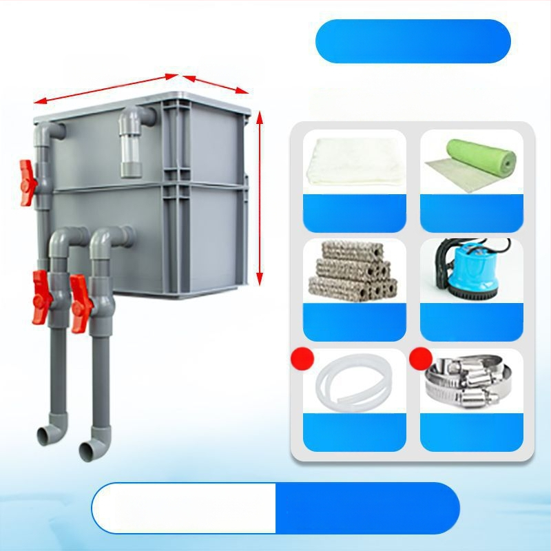 Cirkuliacijos dėžės filtras Žuvų akvariumo cirkuliacijos filtravimo sistema Viršutinio lašelinio srauto dėžės filtras Cirkuliacijos dėžės filtras Vandens aušinimo slėgis