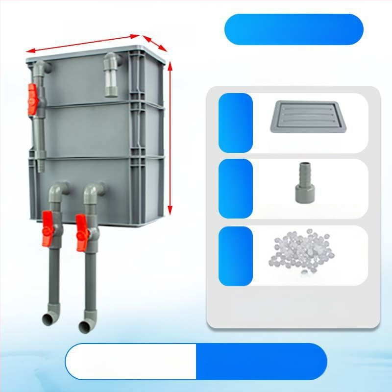 Cirkuliacijos dėžės filtras Žuvų akvariumo cirkuliacijos filtravimo sistema Viršutinio lašelinio srauto dėžės filtras Cirkuliacijos dėžės filtras Vandens aušinimo slėgis