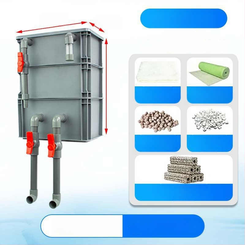 Cirkuliacijos dėžės filtras Žuvų akvariumo cirkuliacijos filtravimo sistema Viršutinio lašelinio srauto dėžės filtras Cirkuliacijos dėžės filtras Vandens aušinimo slėgis