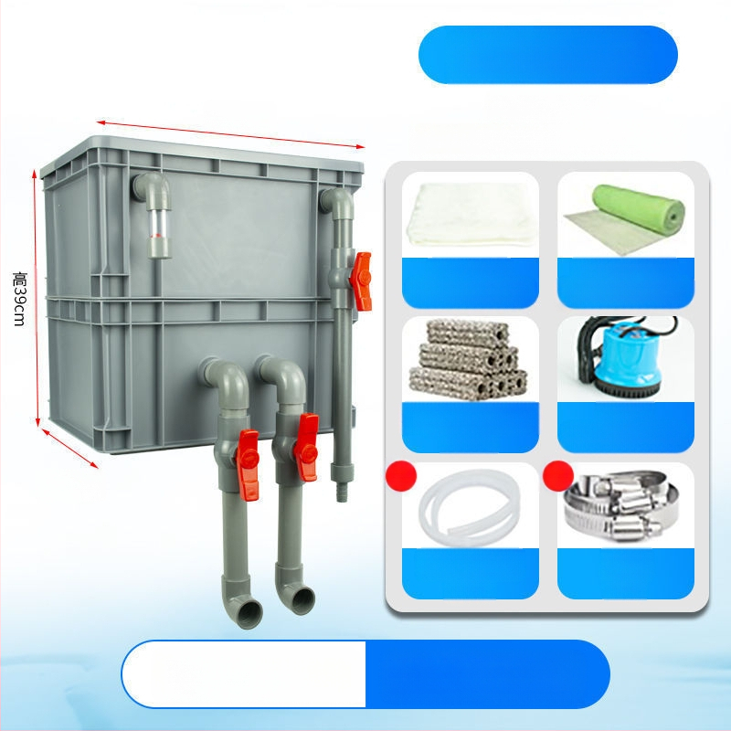 Cirkuliacijos dėžės filtras Žuvų akvariumo cirkuliacijos filtravimo sistema Viršutinio lašelinio srauto dėžės filtras Cirkuliacijos dėžės filtras Vandens aušinimo slėgis