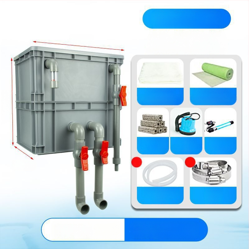Cirkuliacijos dėžės filtras Žuvų akvariumo cirkuliacijos filtravimo sistema Viršutinio lašelinio srauto dėžės filtras Cirkuliacijos dėžės filtras Vandens aušinimo slėgis