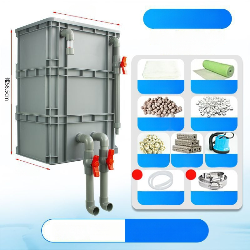 Cirkuliacijos dėžės filtras Žuvų akvariumo cirkuliacijos filtravimo sistema Viršutinio lašelinio srauto dėžės filtras Cirkuliacijos dėžės filtras Vandens aušinimo slėgis