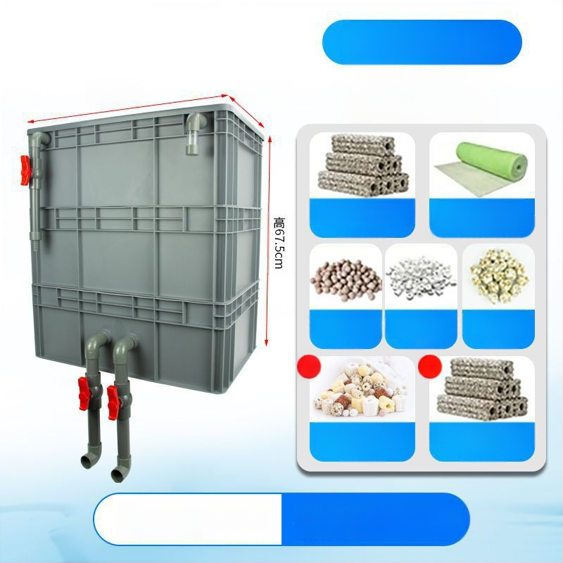 Cirkuliacijos dėžės filtras Žuvų akvariumo cirkuliacijos filtravimo sistema Viršutinio lašelinio srauto dėžės filtras Cirkuliacijos dėžės filtras Vandens aušinimo slėgis