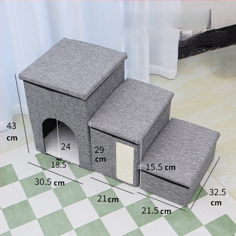 Kisállat ágy lépcső fa idős macska kutya ágy lépcső ugróasztal védelem ízület kanapé pedál létra
