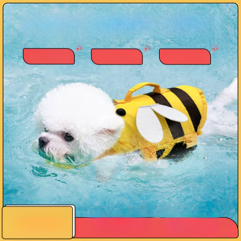 Летни спасителни жилетки за домашни любимци, малки и средни кучета, плюшено мече, бишон, домашни любимци, регулируем бански костюм за кучета