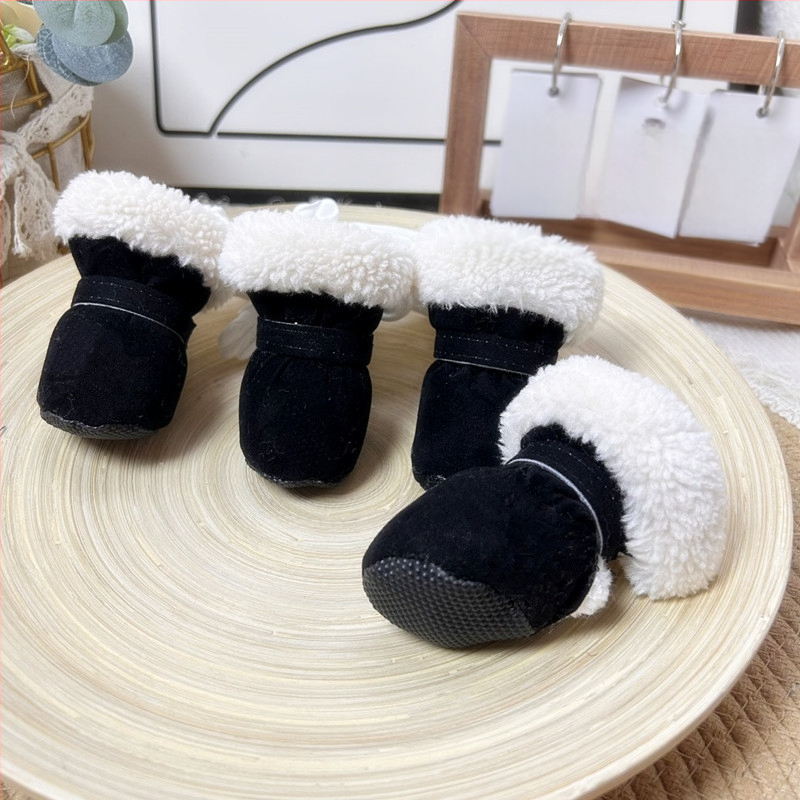 Kutyacipők Teddy Winter New Candy Color Series belső gyapjúbéléssel, vastagított meleg pamut cipő kutyacipő puha talppal