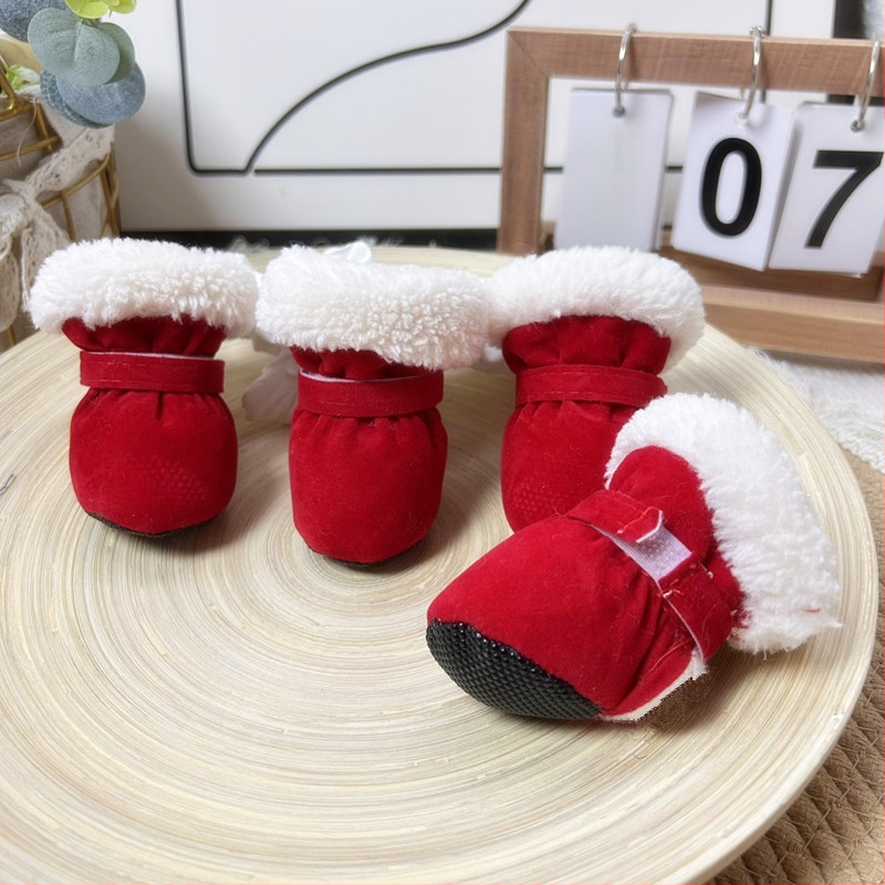 Kutyacipők Teddy Winter New Candy Color Series belső gyapjúbéléssel, vastagított meleg pamut cipő kutyacipő puha talppal
