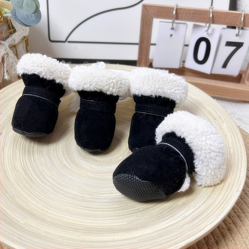 Kutyacipők Teddy Winter New Candy Color Series belső gyapjúbéléssel, vastagított meleg pamut cipő kutyacipő puha talppal