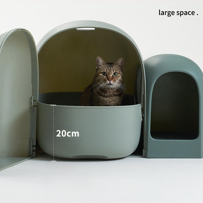 Кутия за котешка тоалетна Mashu, напълно затворена, голяма, малка, голяма, тип коридор, дезодорант, против пръски