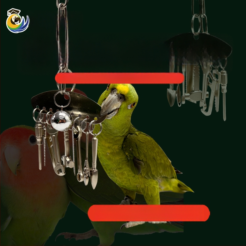 Metalna igračka za žvakanje za papige srednje i velike veličine, King Kong siva papiga, Amazon, edukativni privjesak s okvirom za ptičji kavez za ublažavanje stresa i dosade