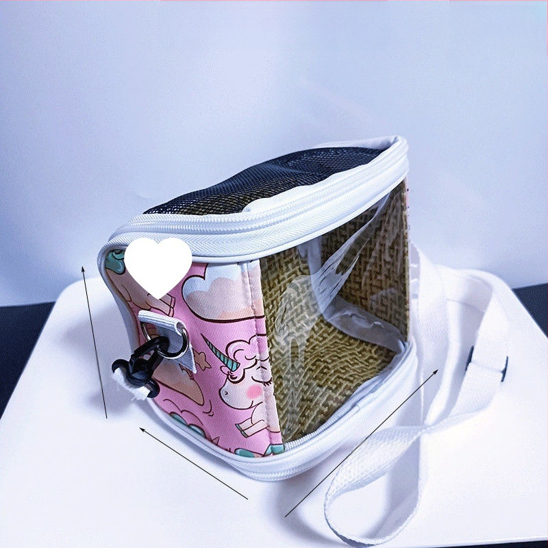 Xuan Fengi väljaminev papagoi kaasaskantav linnukott tiigri nahast pesakott hingav läbipaistev õlakott pojengipuurist nähtav neli aastaaega