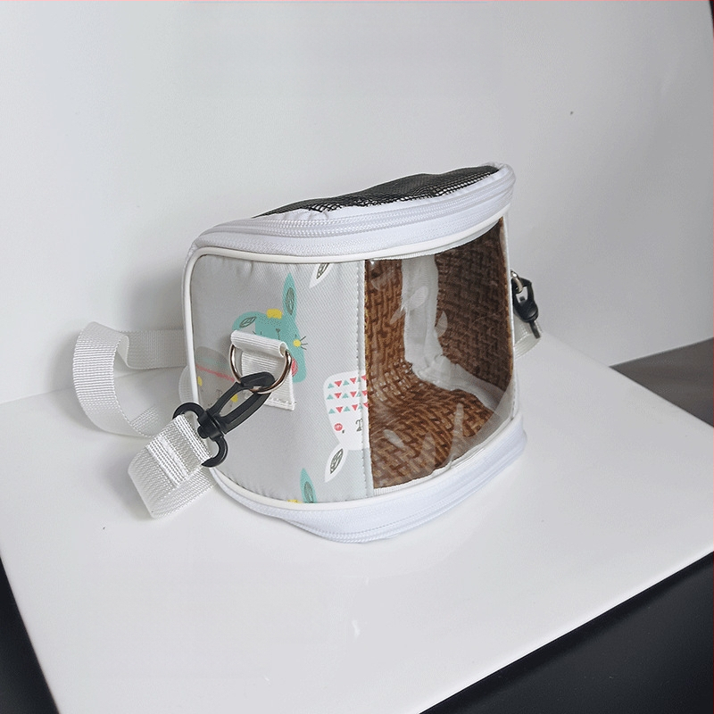 Xuan Fengi väljaminev papagoi kaasaskantav linnukott tiigri nahast pesakott hingav läbipaistev õlakott pojengipuurist nähtav neli aastaaega