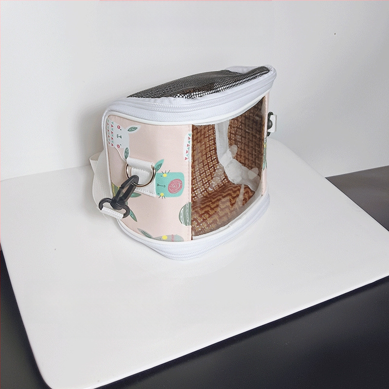 Xuan Fengi väljaminev papagoi kaasaskantav linnukott tiigri nahast pesakott hingav läbipaistev õlakott pojengipuurist nähtav neli aastaaega