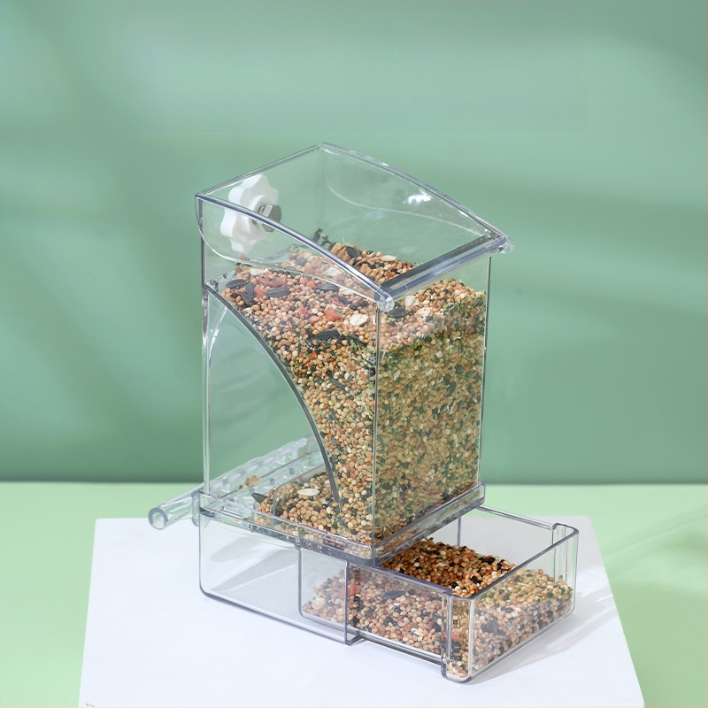 Papagoisöötja lindude toidukast Automaatne rippuv uus lindude söötja pritsmekindel kauss ja pott terade kestade eraldamine lindude toitmine