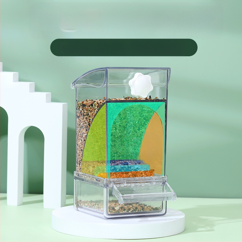 Papagoisöötja lindude toidukast Automaatne rippuv uus lindude söötja pritsmekindel kauss ja pott terade kestade eraldamine lindude toitmine