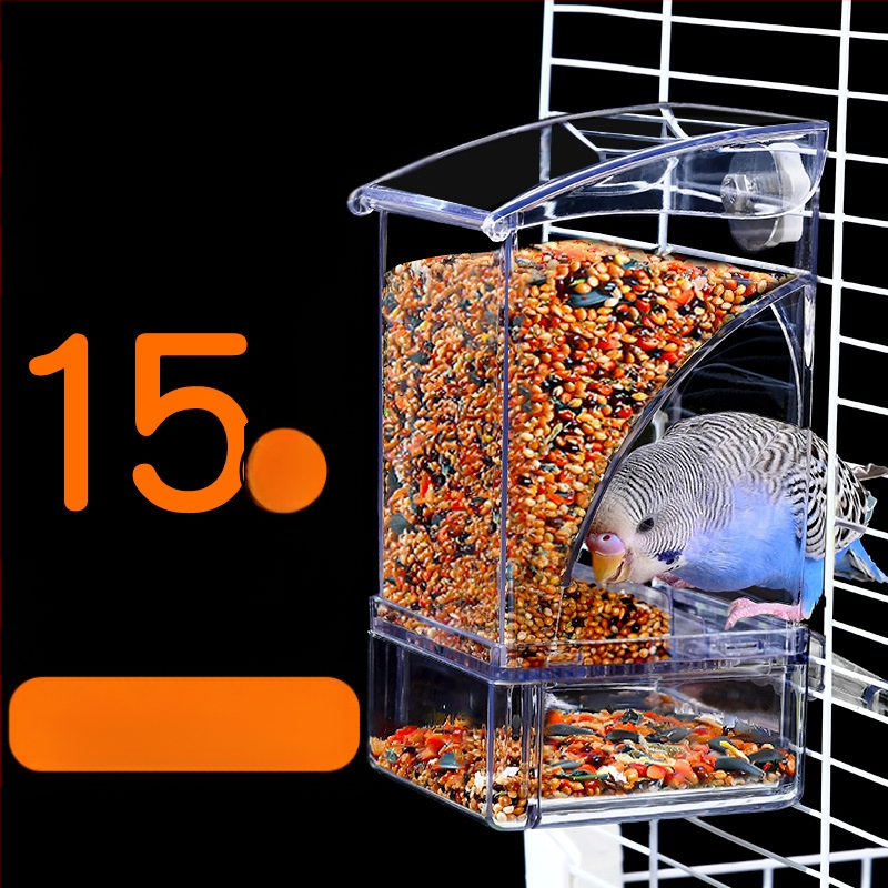 Papagoisöötja lindude toidukast Automaatne rippuv uus lindude söötja pritsmekindel kauss ja pott terade kestade eraldamine lindude toitmine