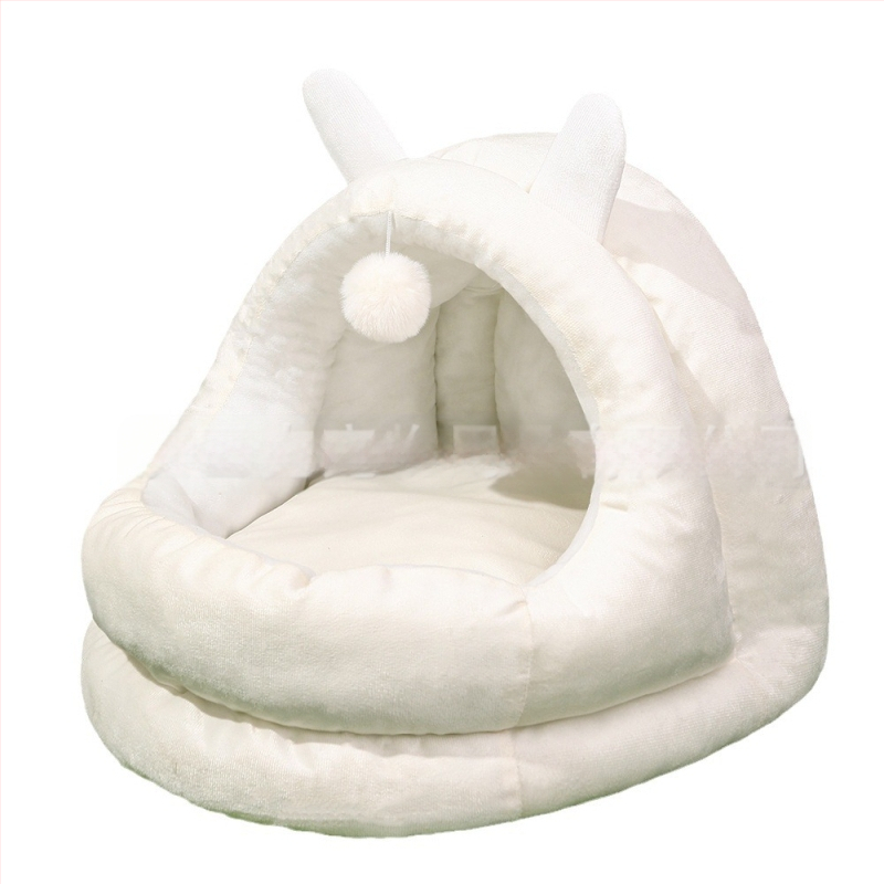 Гнездо за котка тип „заешко ухо“ за четири сезона, универсална къща за котки, гнездо за домашни любимци, полузатворено, зимно топло, интернет, къща за котки знаменитости, легло за котки