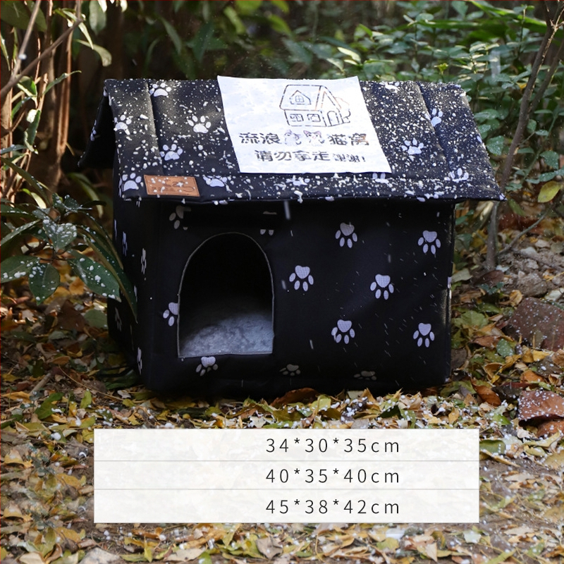 Плат за котки, анти-кучешко гнездо, оксфордски плат за домашни любимци, оксфордско гнездо за открито, скитащо зимно гнездо за домашни любимци, устойчиво на дъжд и слънце