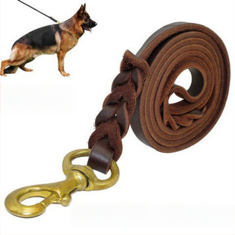 Pas za hodanje, univerzalni pas za konje, njemački ovčar, zlatni retriver, noseći sloj od mekane kravlje kože, vučno uže za pse, čelična kuka, bakrena kuka