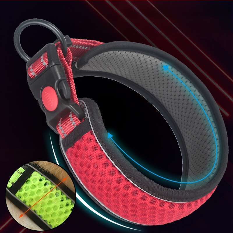 Ogrlica za vuču za kućne ljubimce od saćaste mreže, prozračna, za šetanje pasa, podesiva, 3M reflektirajuća, uže za ogrlicu, proizvođač izvora