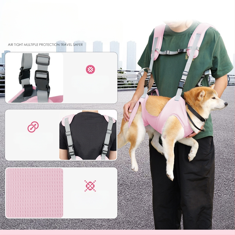 Трансгранични раница за домашни любимци за кучета, второ поколение, регулируема дължина, лятна дишаща чанта за котки