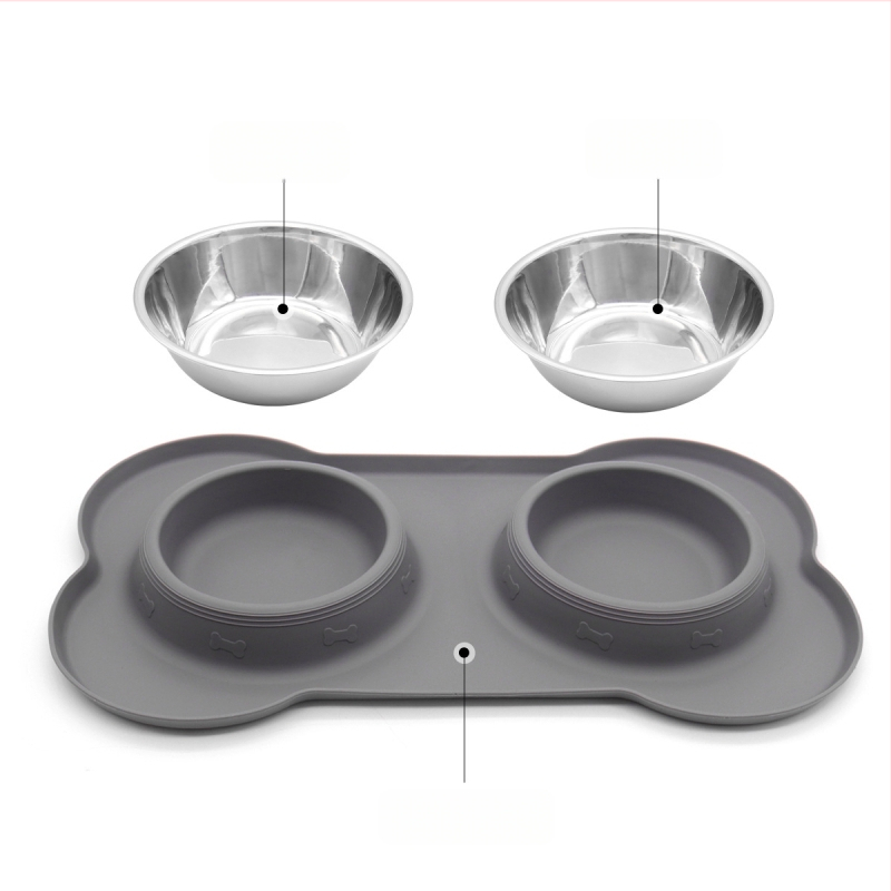 Zdjela za kućne ljubimce od nehrđajućeg čelika, dvostruka zdjela za 2 upotrebe, umivaonik za pse, zdjela za pse, zaštita od prevrtanja i prelijevanja, zdjela za rižu za pse, tanjur za hranu za mačke i pse