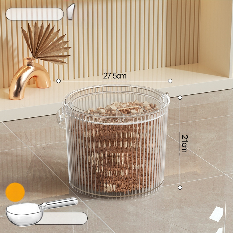 Kodumajapidamises suletud putukakindel niiskuskindel läbipaistev visuaalne koeratoidu kassitoidu säilitustünn lemmikloomatoidu säilituspurgi hoiukarp