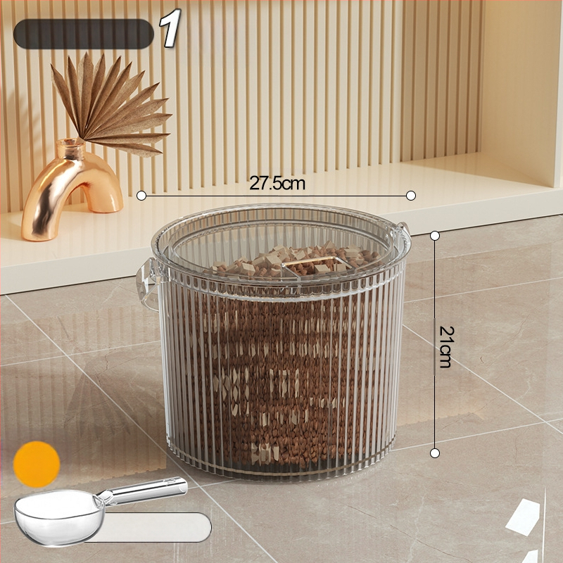 Kodumajapidamises suletud putukakindel niiskuskindel läbipaistev visuaalne koeratoidu kassitoidu säilitustünn lemmikloomatoidu säilituspurgi hoiukarp