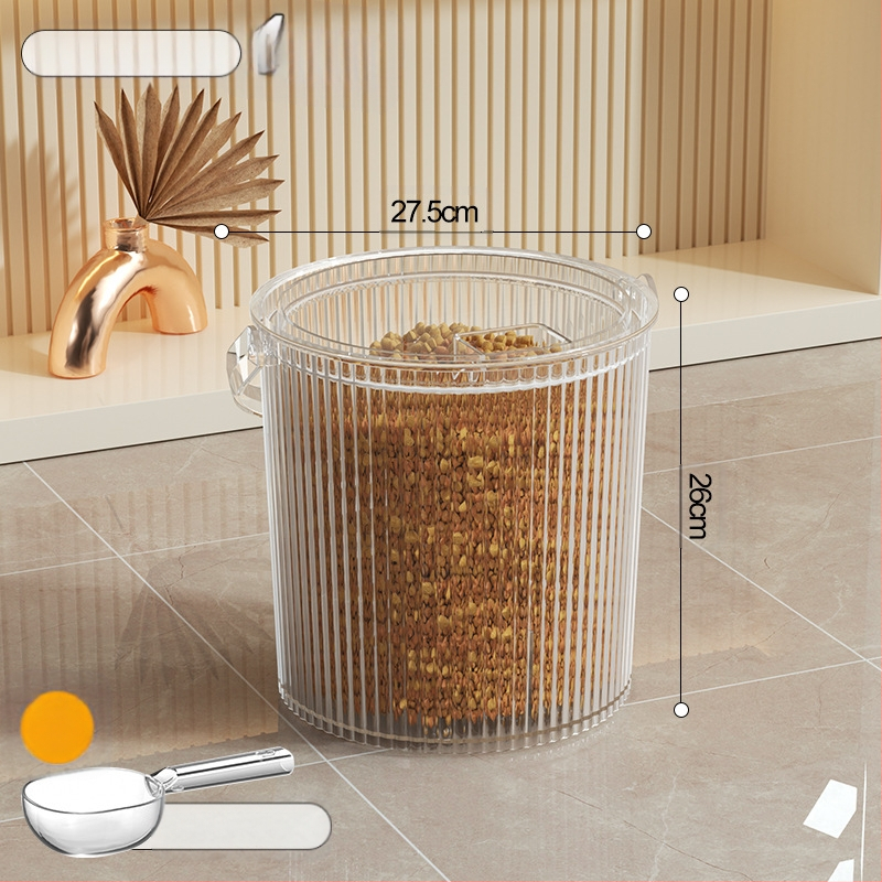 Kodumajapidamises suletud putukakindel niiskuskindel läbipaistev visuaalne koeratoidu kassitoidu säilitustünn lemmikloomatoidu säilituspurgi hoiukarp